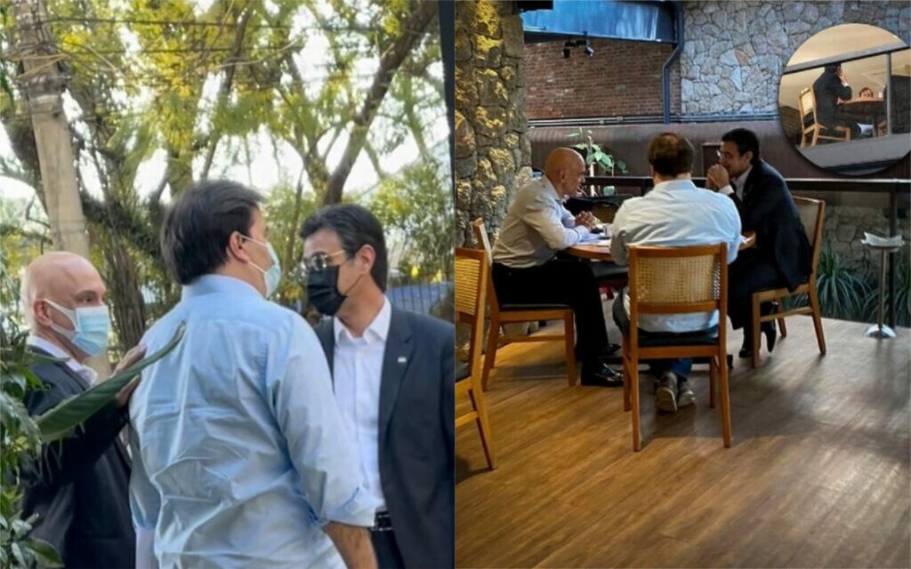 Moraes, Maia e vice de Doria são flagrados em reunião não oficial